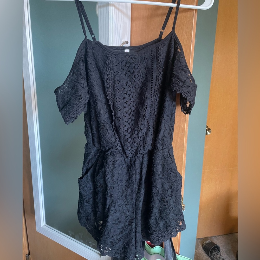 Xhilaration Black Lace Romper